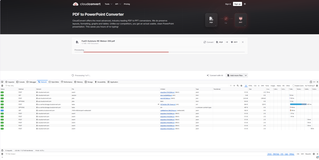 Some online file converter tools upload your files to their server - compromising your privacy.